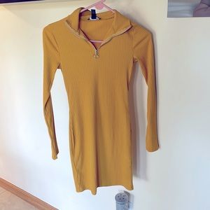 Mustard Yellow Collared Dress